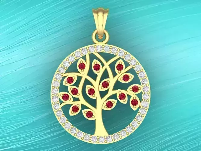 Green tree pendant - Tree pendant