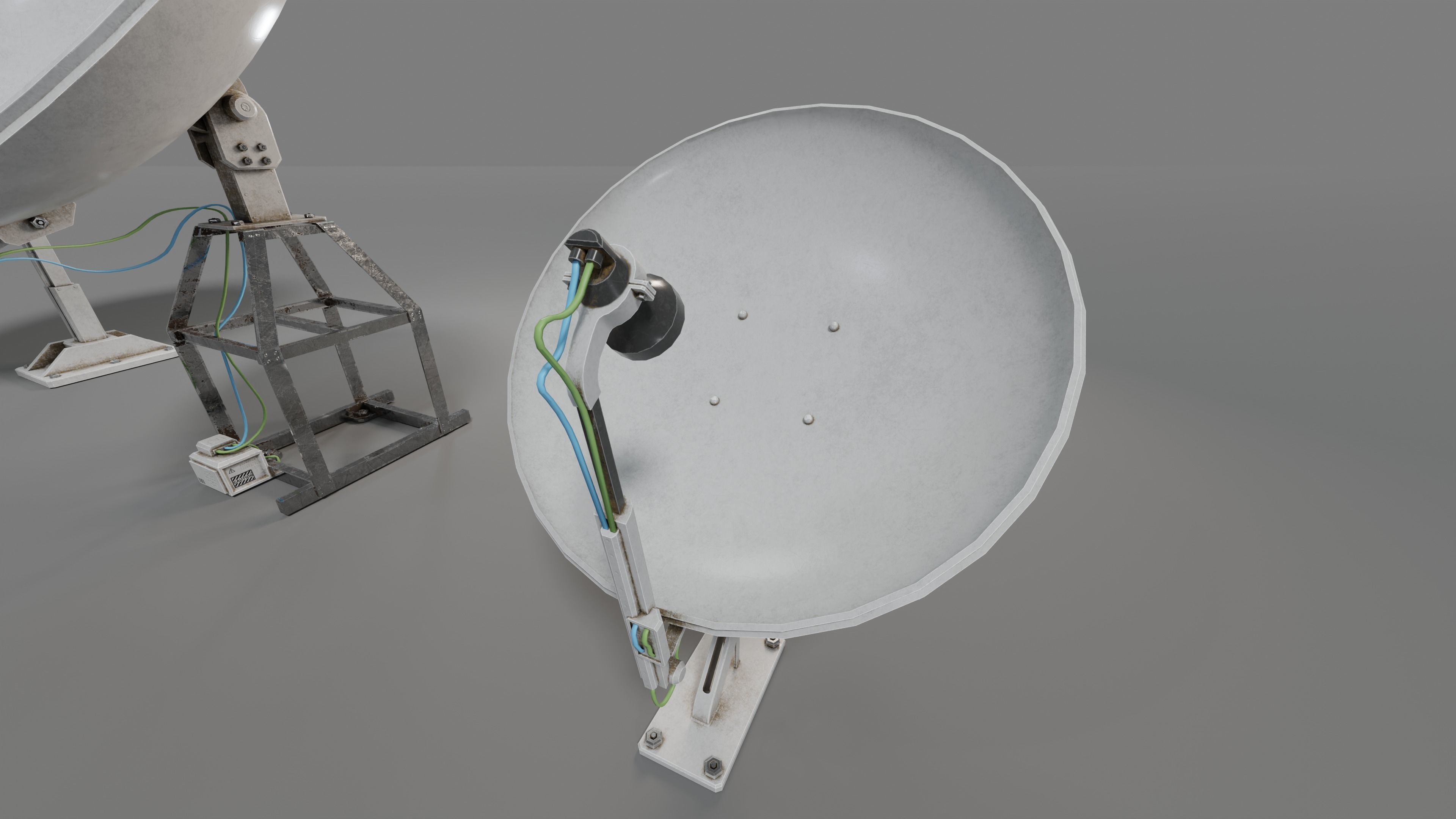 Satellite Antenna  Low-poly 3D model_14