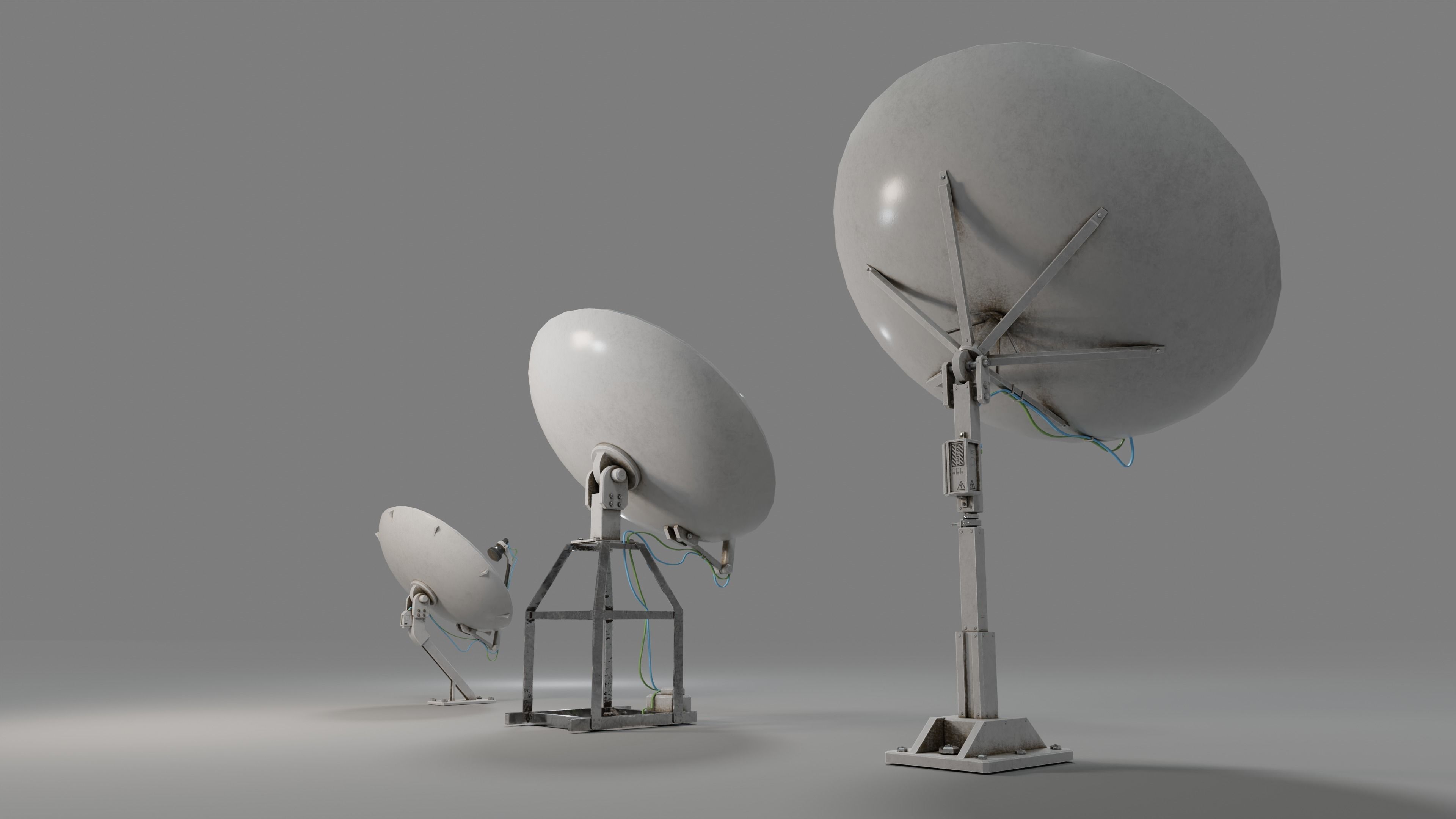 Satellite Antenna  Low-poly 3D model_8