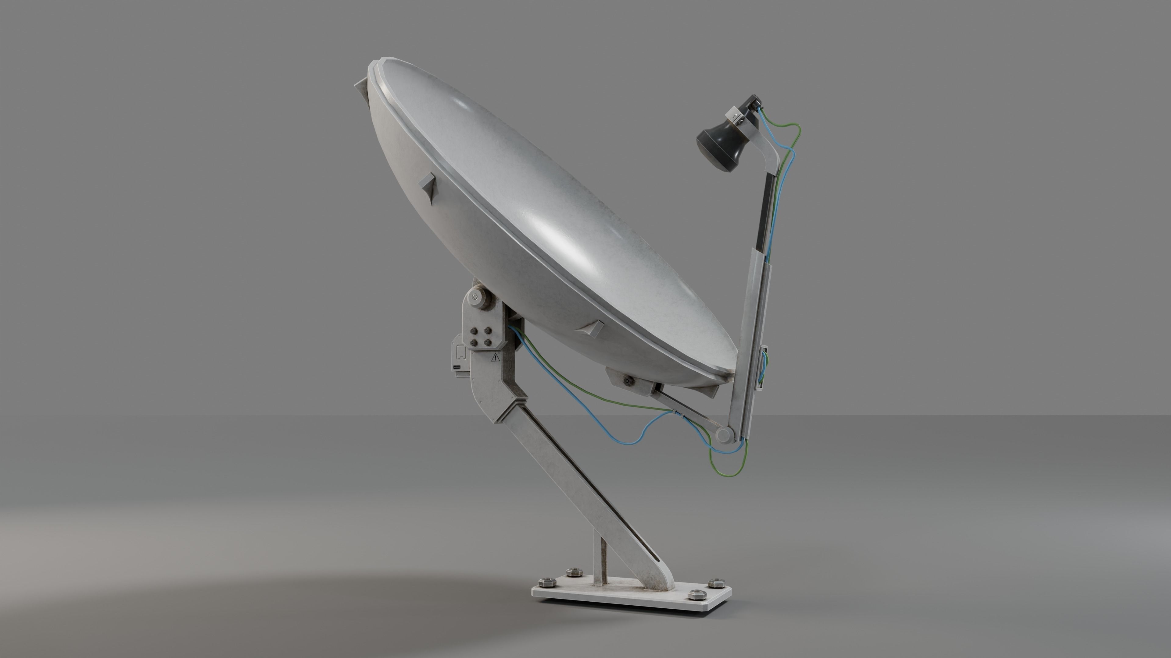 Satellite Antenna  Low-poly 3D model_16