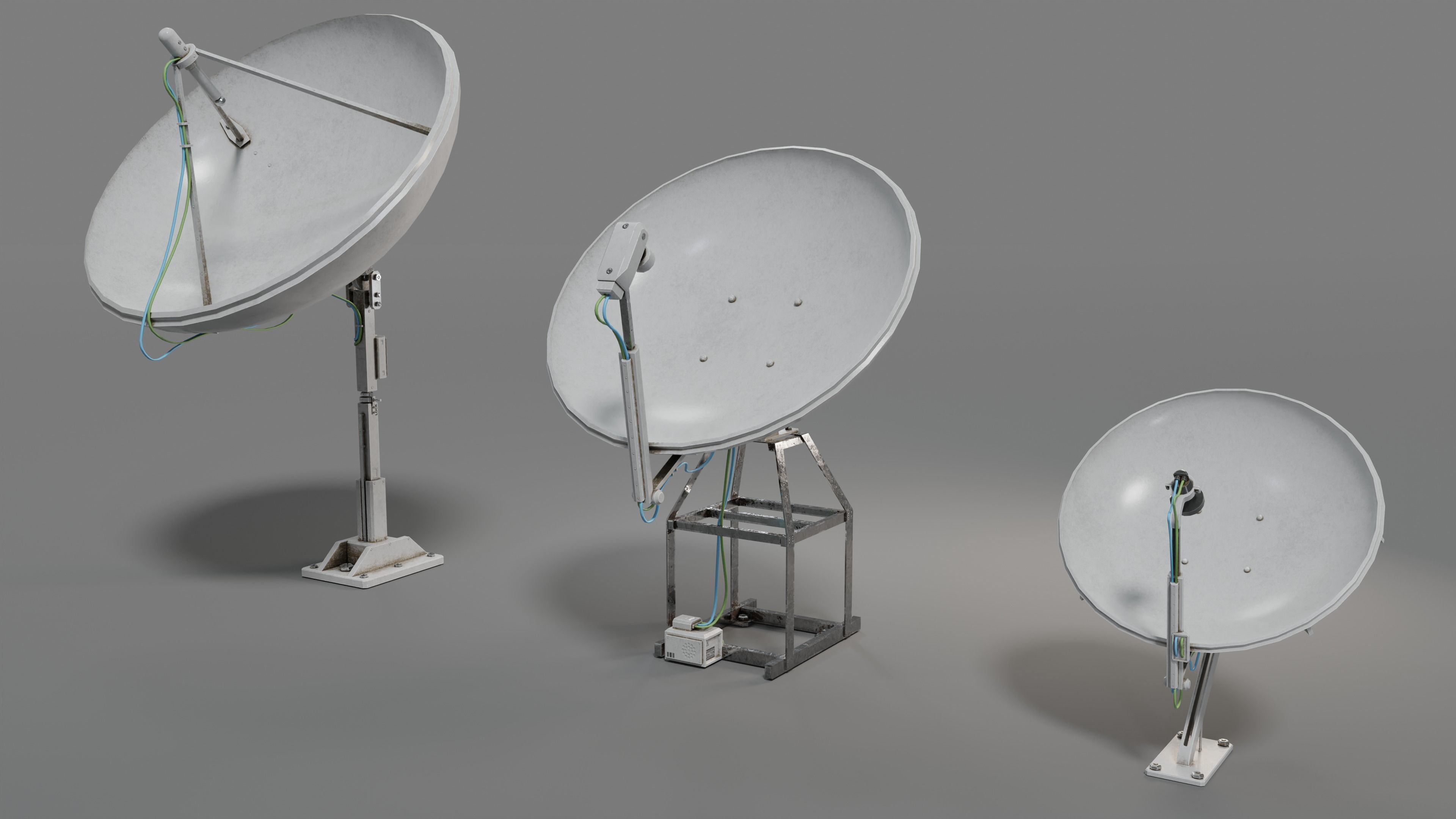 Satellite Antenna  Low-poly 3D model_3