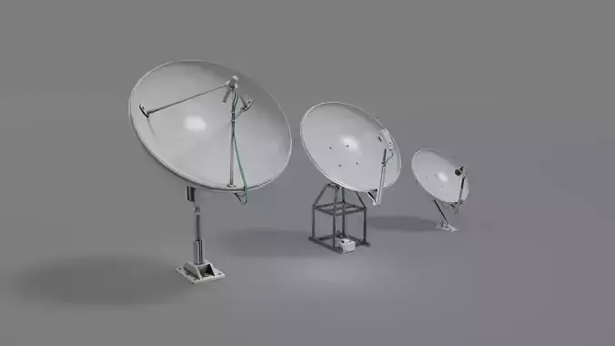 Satellite Antenna  Low-poly 3D model