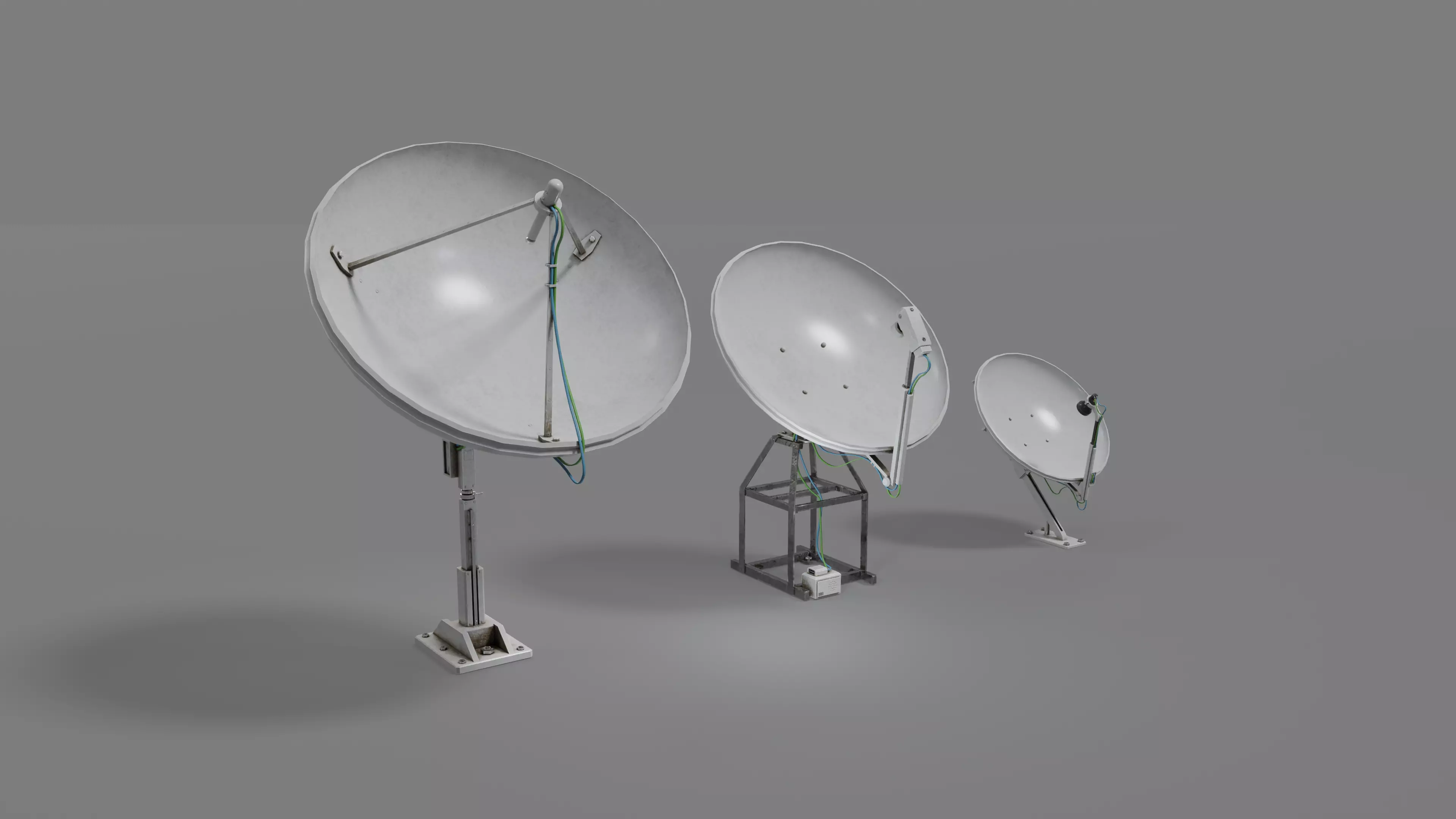 Satellite Antenna  Low-poly 3D model_0