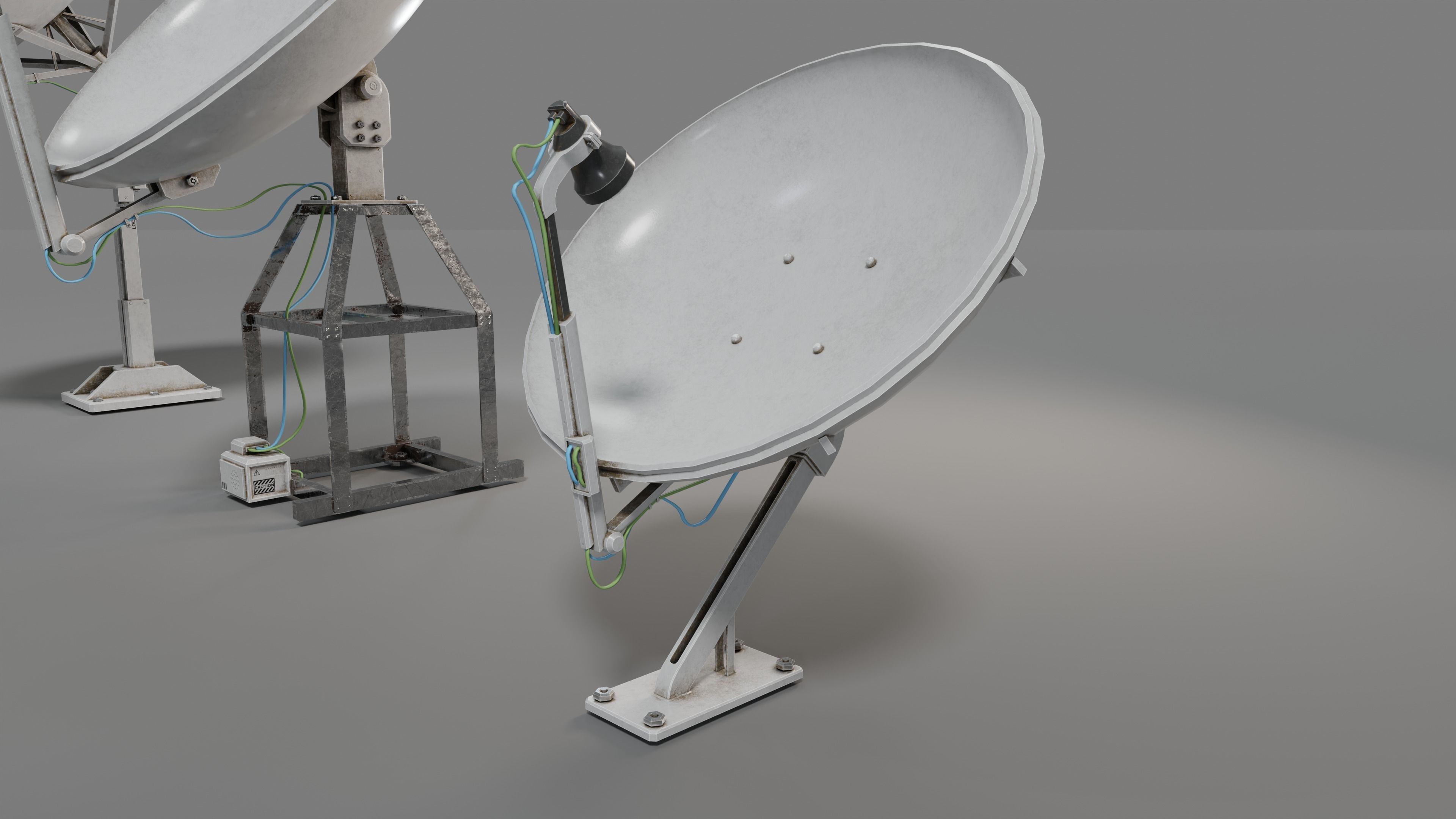 Satellite Antenna  Low-poly 3D model_13