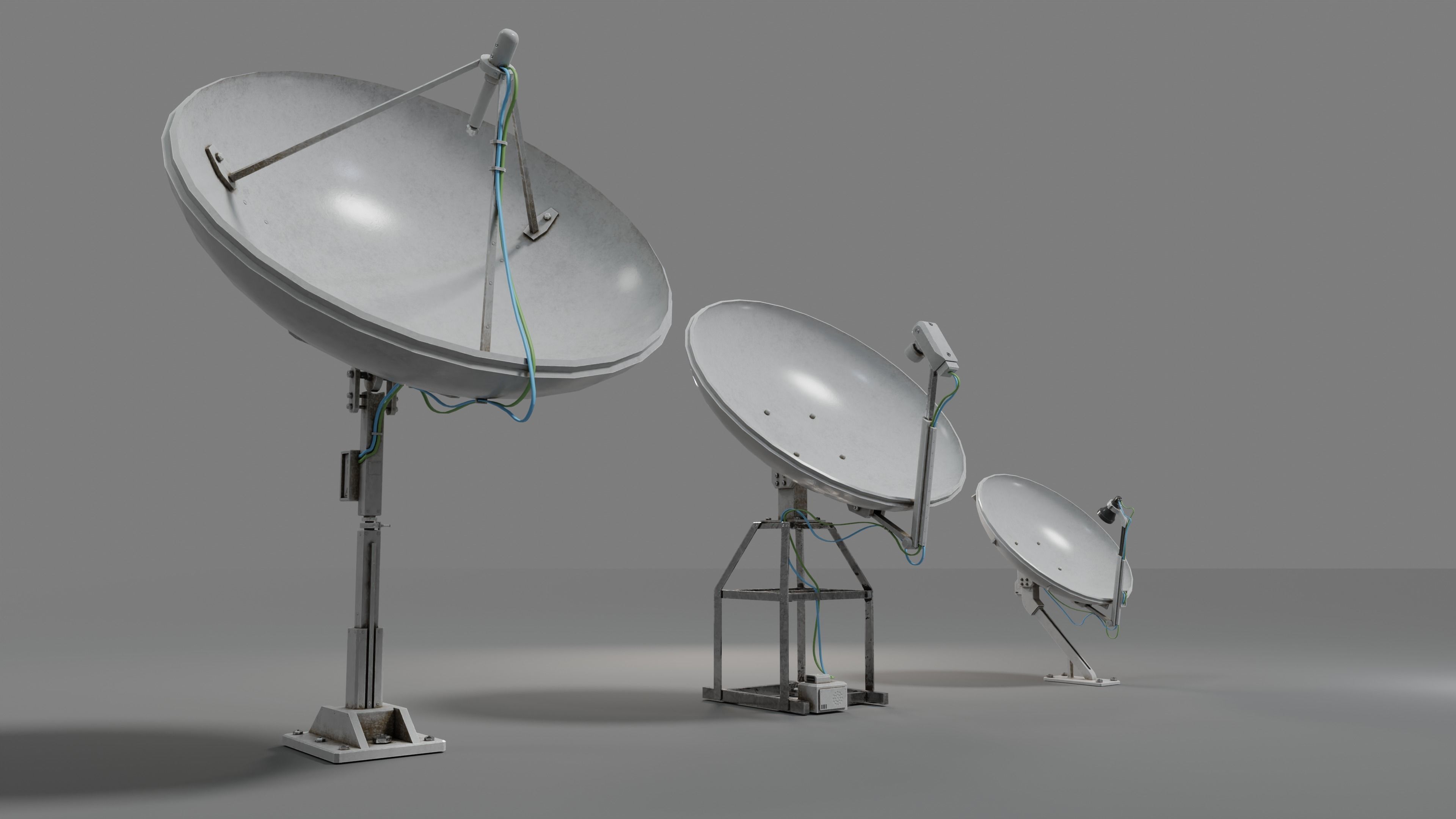 Satellite Antenna  Low-poly 3D model_6