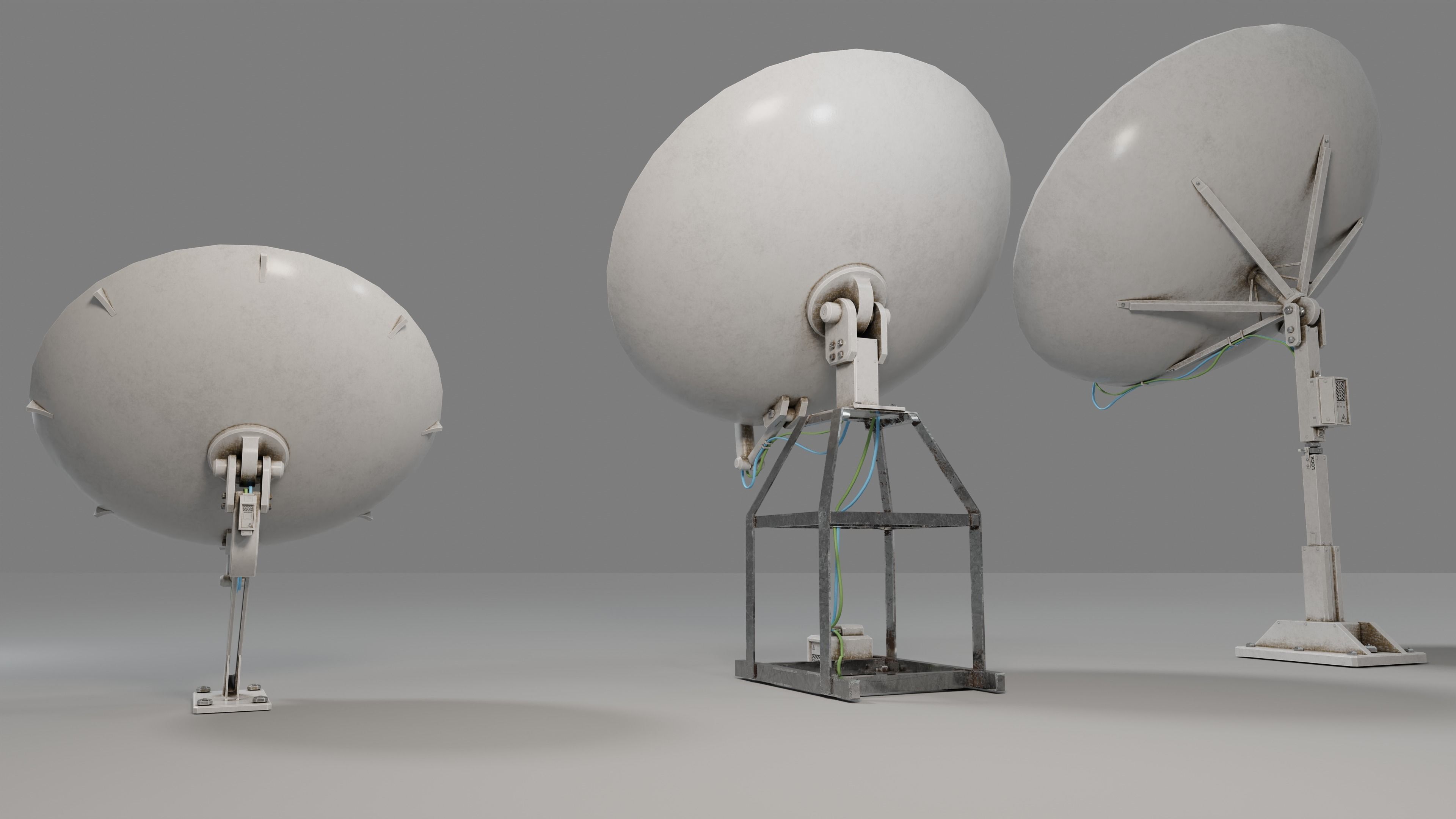 Satellite Antenna  Low-poly 3D model_10