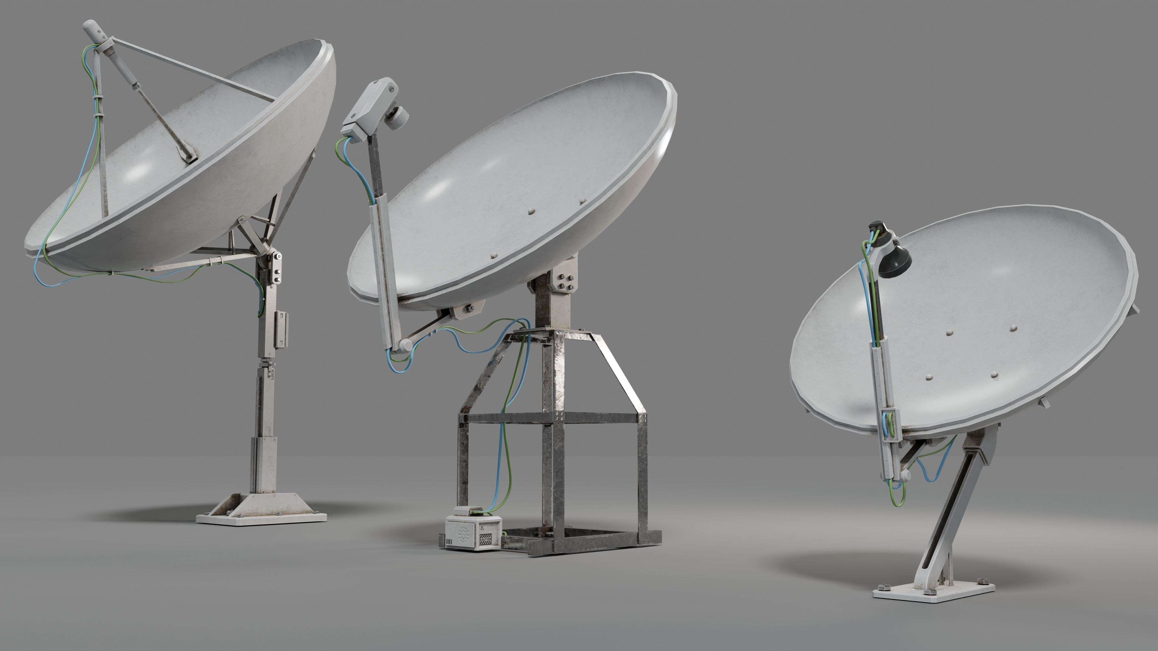 Satellite Antenna  Low-poly 3D model_4