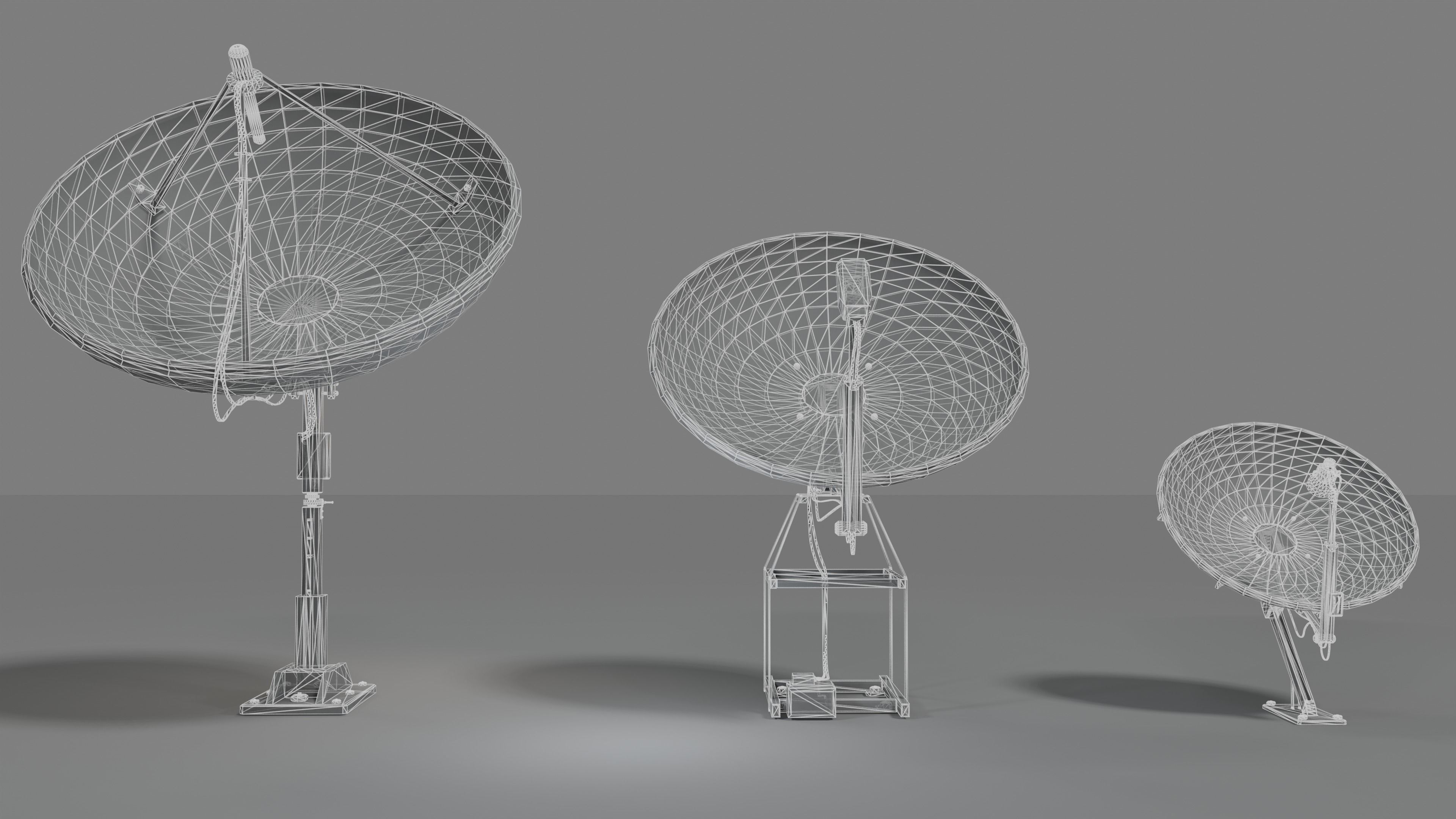 Satellite Antenna  Low-poly 3D model_35