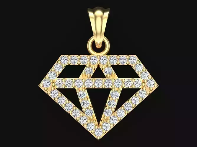 Diamond shaped pendant - Diamond pendant - N202024