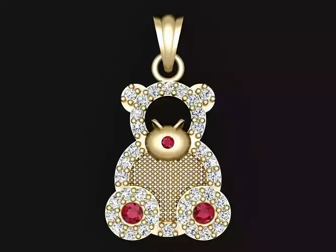 Bear pendant - Diamond pendant