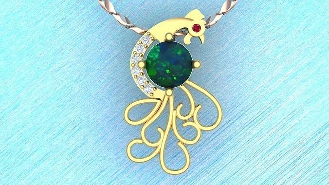 Peacock pendant 3D print model
