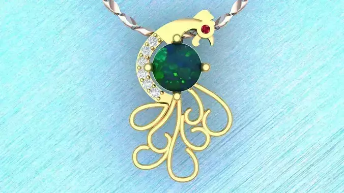 Peacock pendant 3D print model