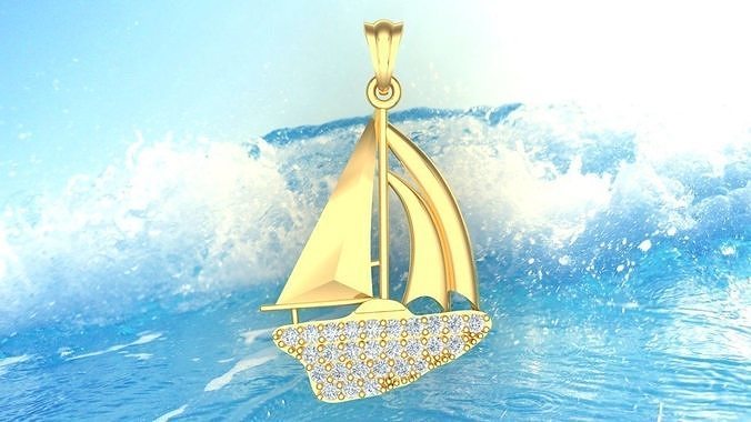 Sailing pendant - Boat pendant 3D print model