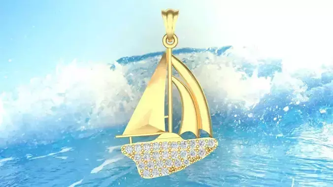 Sailing pendant - Boat pendant 3D print model