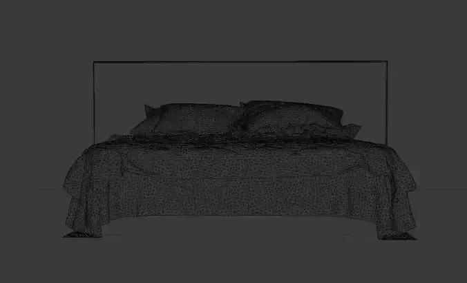 Fluffy Bed Free low-poly 3D model