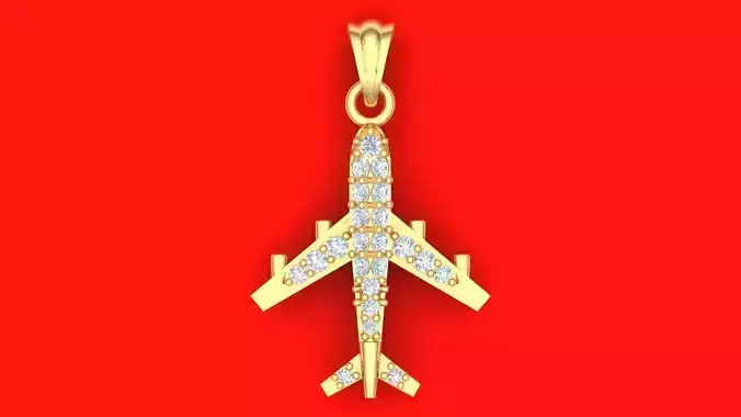 Airplane pendant - Diamond pendant