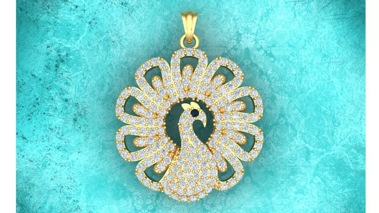 Peacock Pendant - Bird Pendant - Diamond Pendant - N917026 3D print model