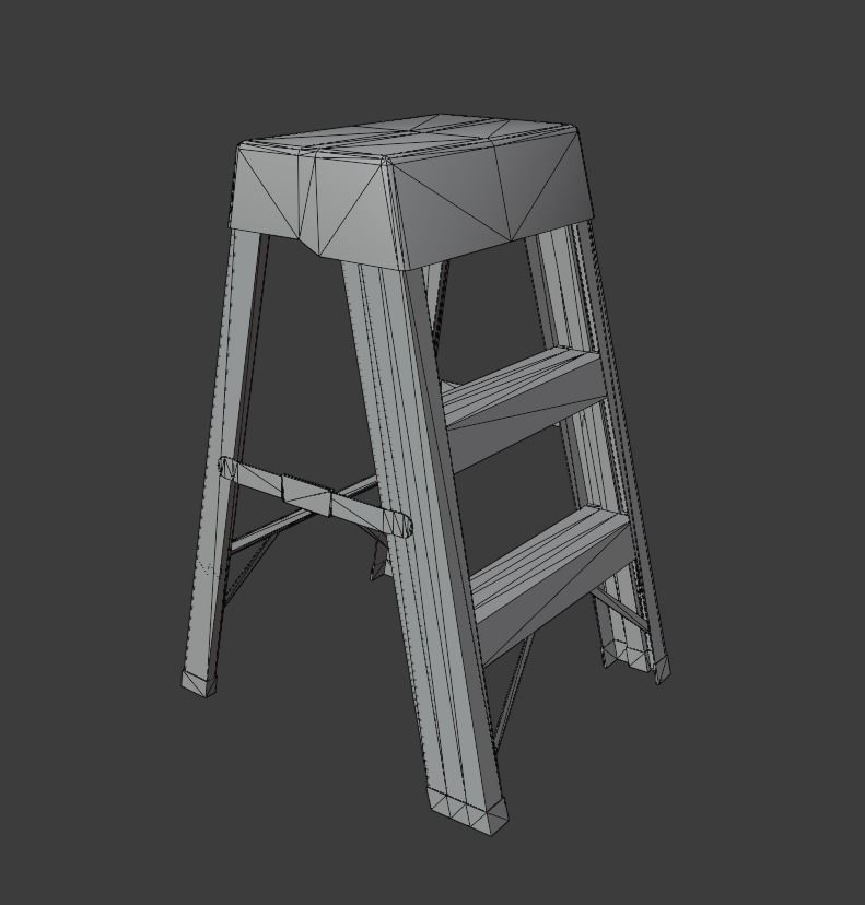 Step Ladder Low-poly 3D model_9