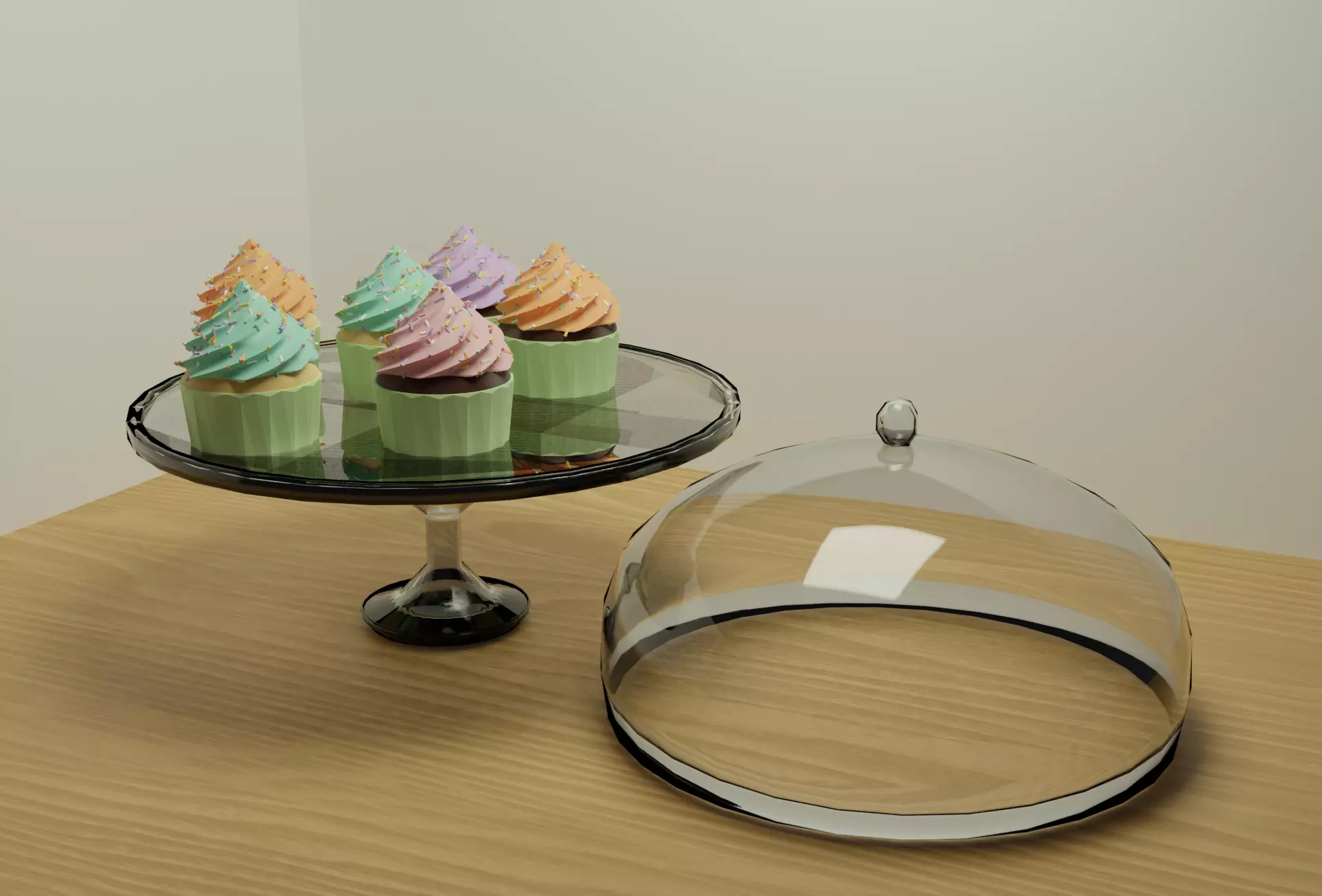 Cupcake Stand Free low-poly 3D model