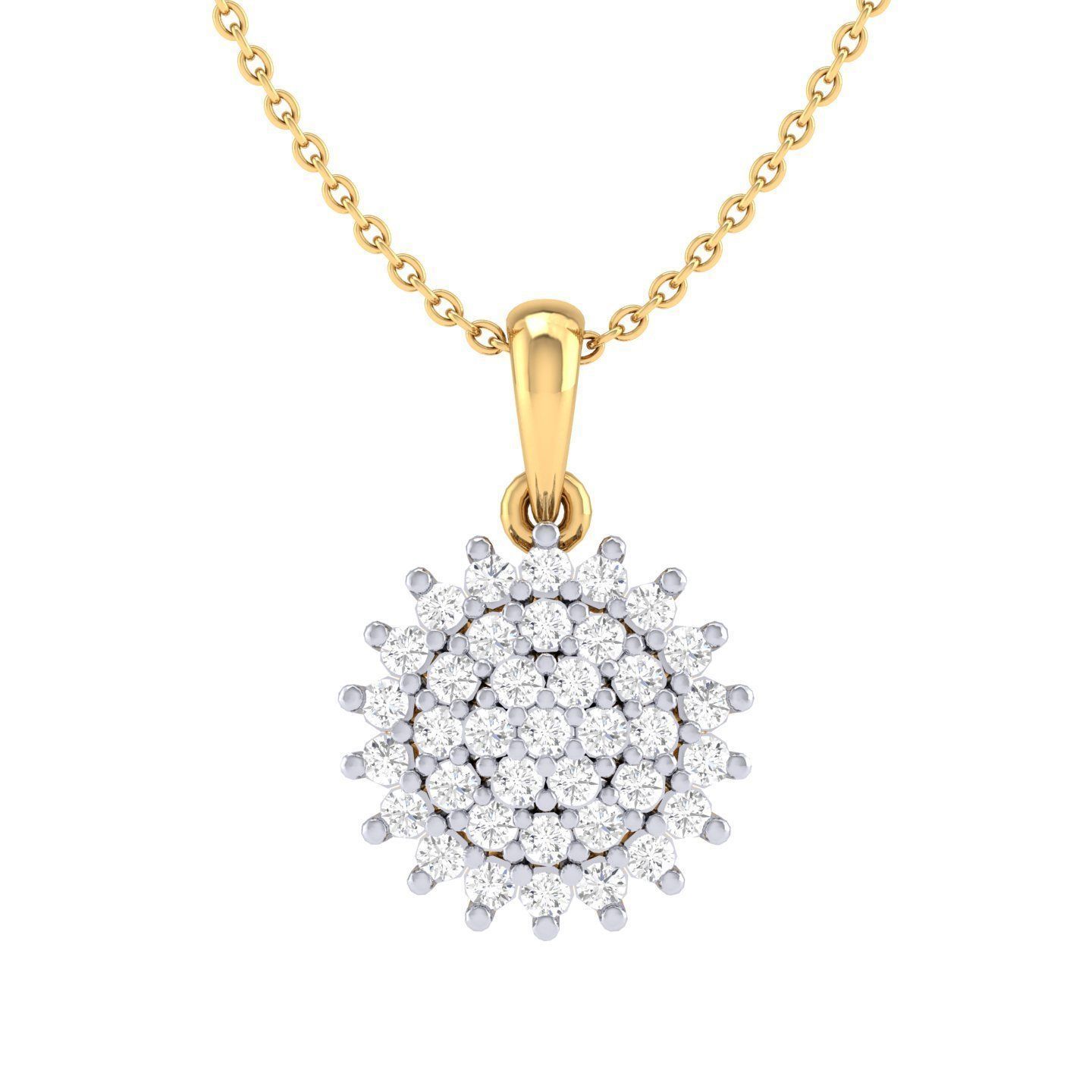 Women round pendant 3dm stl render detail 3D print model_4