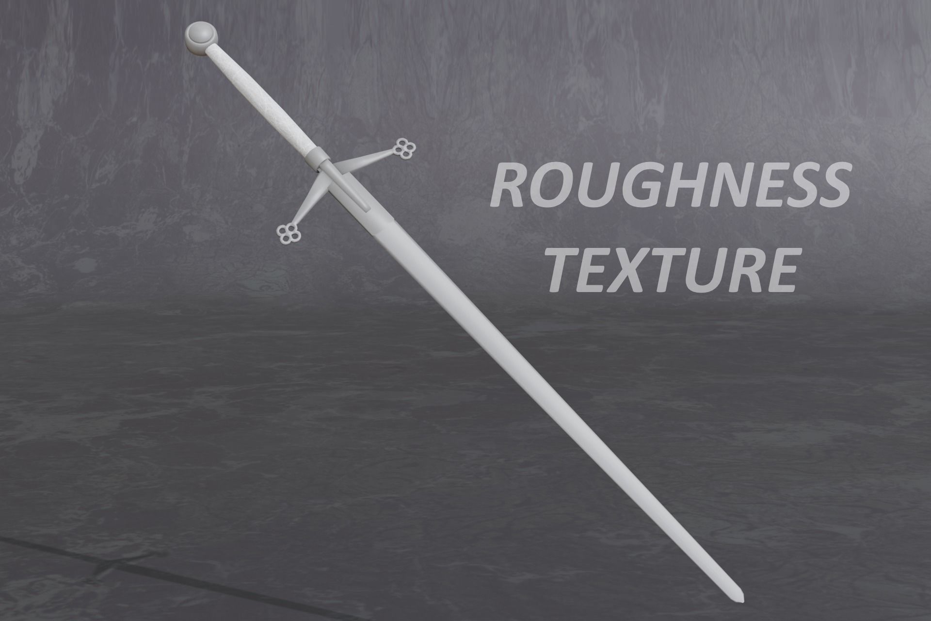 medieval scottish claymore - two-handed sword - PBR 3D model Low-poly 3D model_8