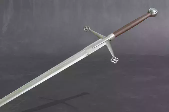 medieval scottish claymore - two-handed sword - PBR 3D model Low-poly 3D model