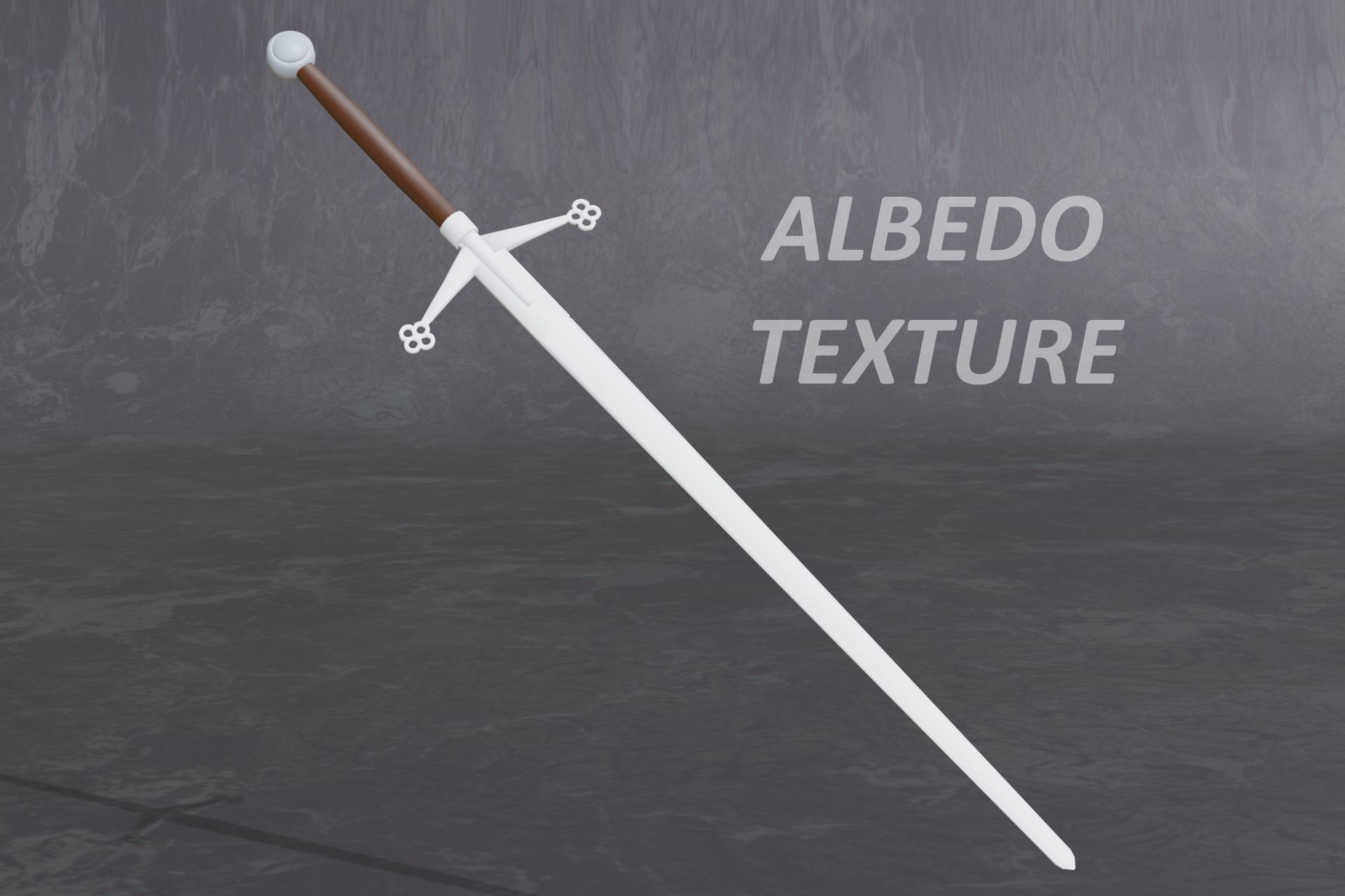 medieval scottish claymore - two-handed sword - PBR 3D model Low-poly 3D model_5