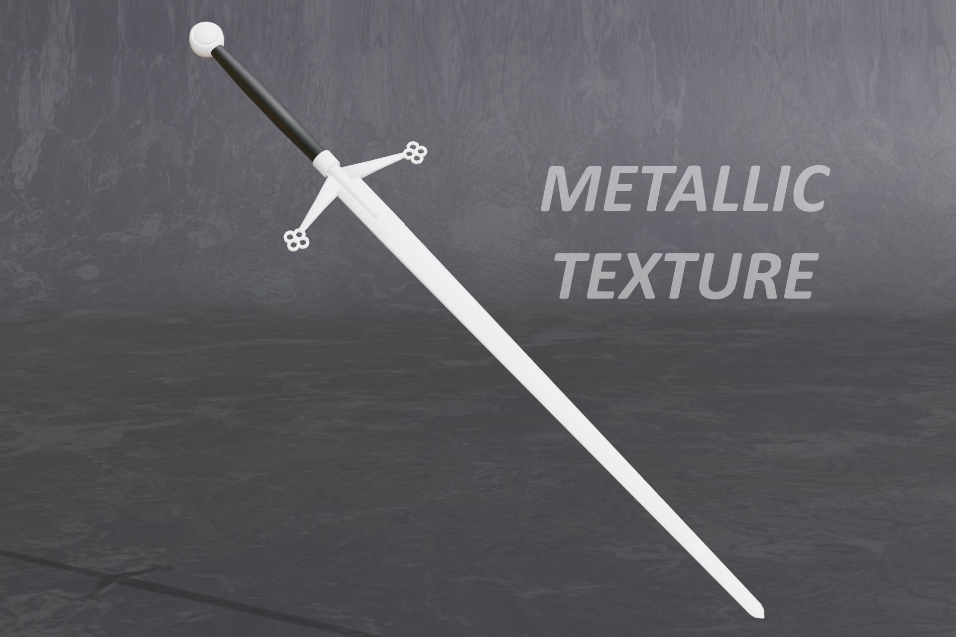 medieval scottish claymore - two-handed sword - PBR 3D model Low-poly 3D model_7