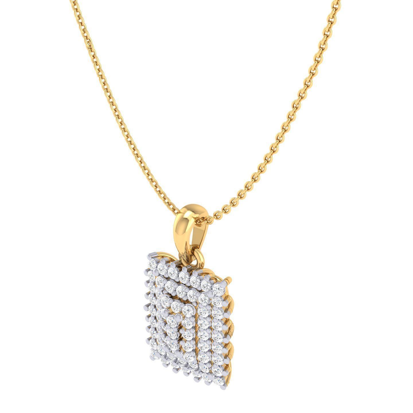 Women square pendant 3dm stl render detail 3D print model_8