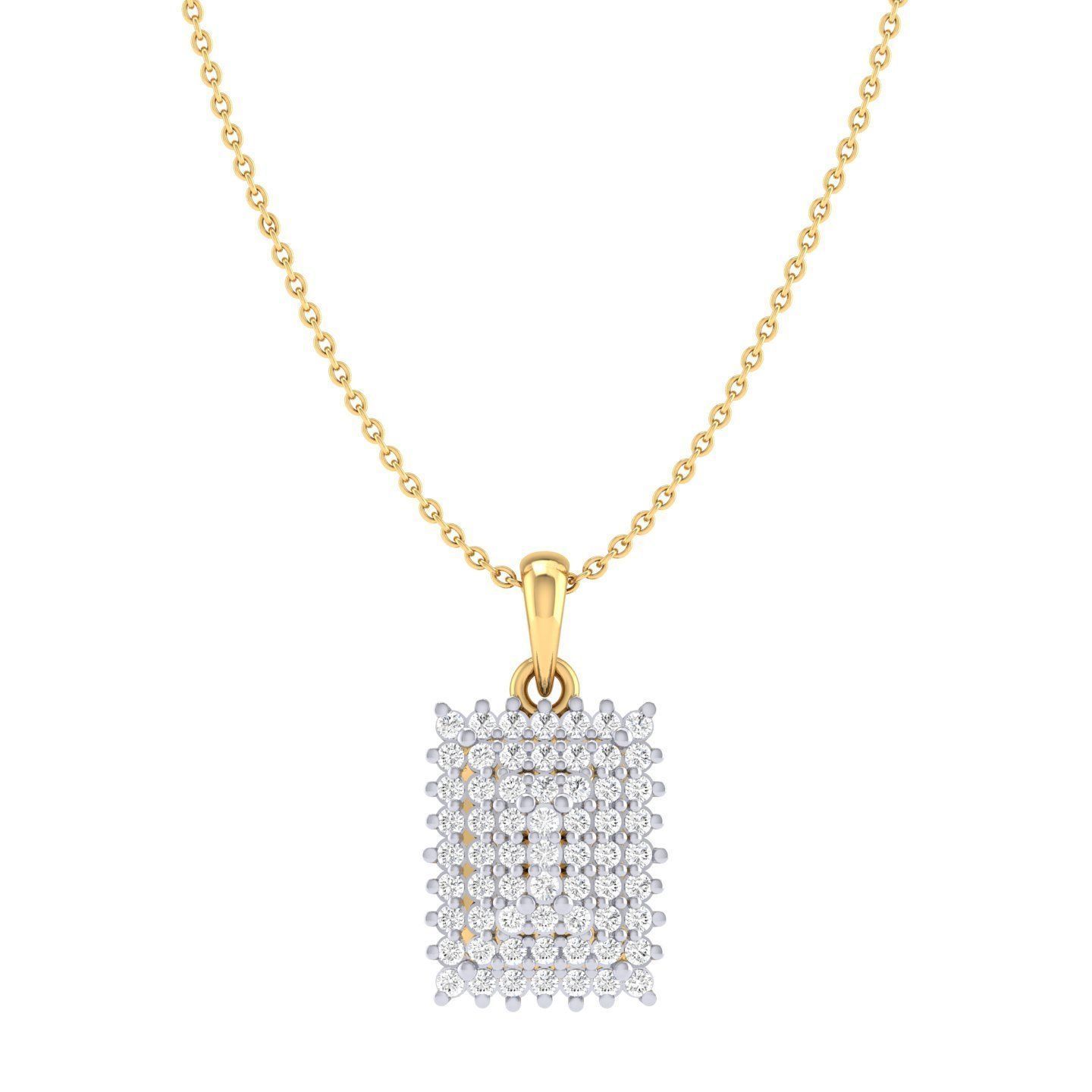 Women square pendant 3dm stl render detail 3D print model_6