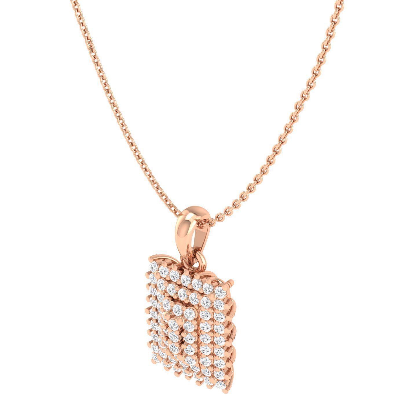 Women square pendant 3dm stl render detail 3D print model_2