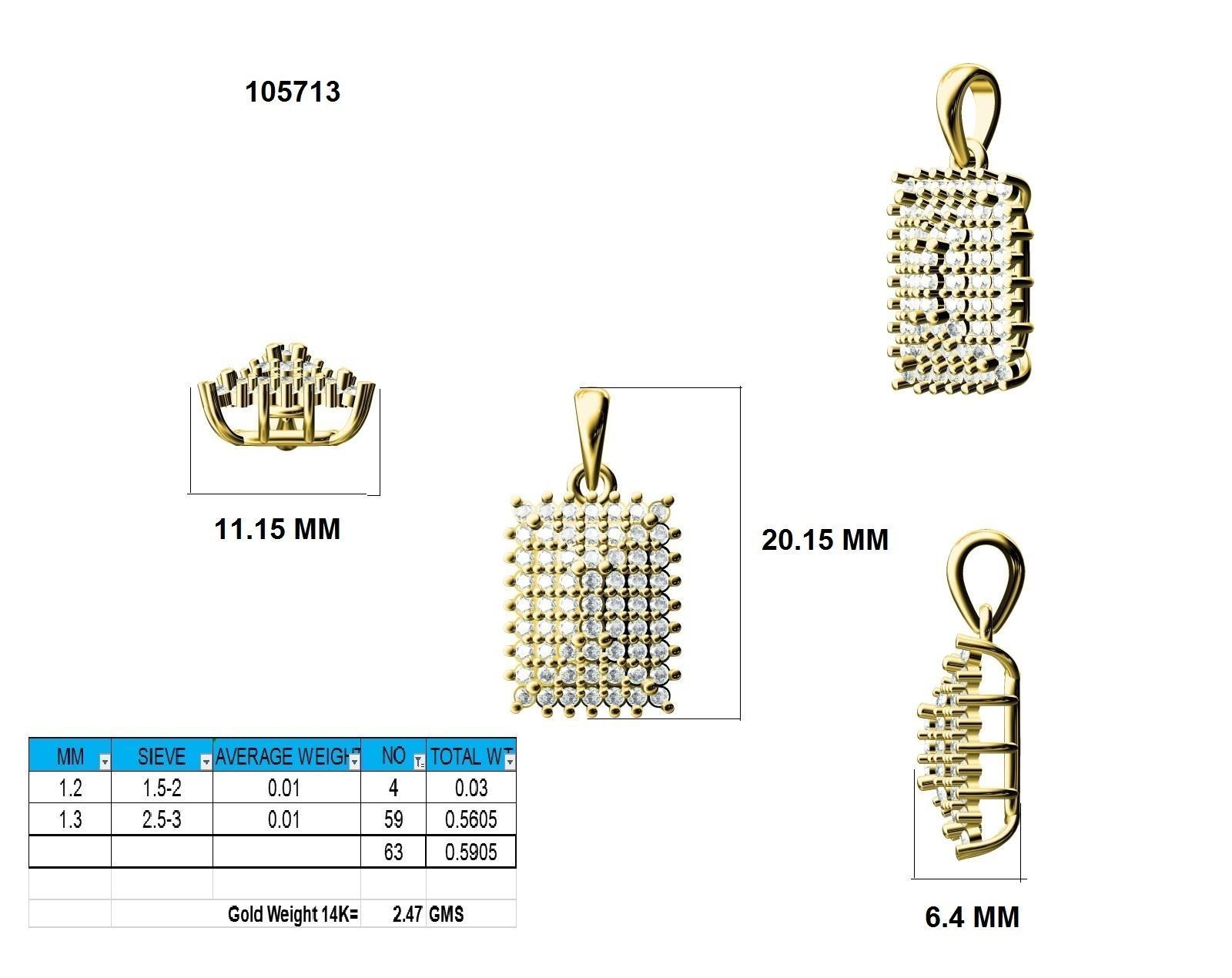 Women square pendant 3dm stl render detail 3D print model_9