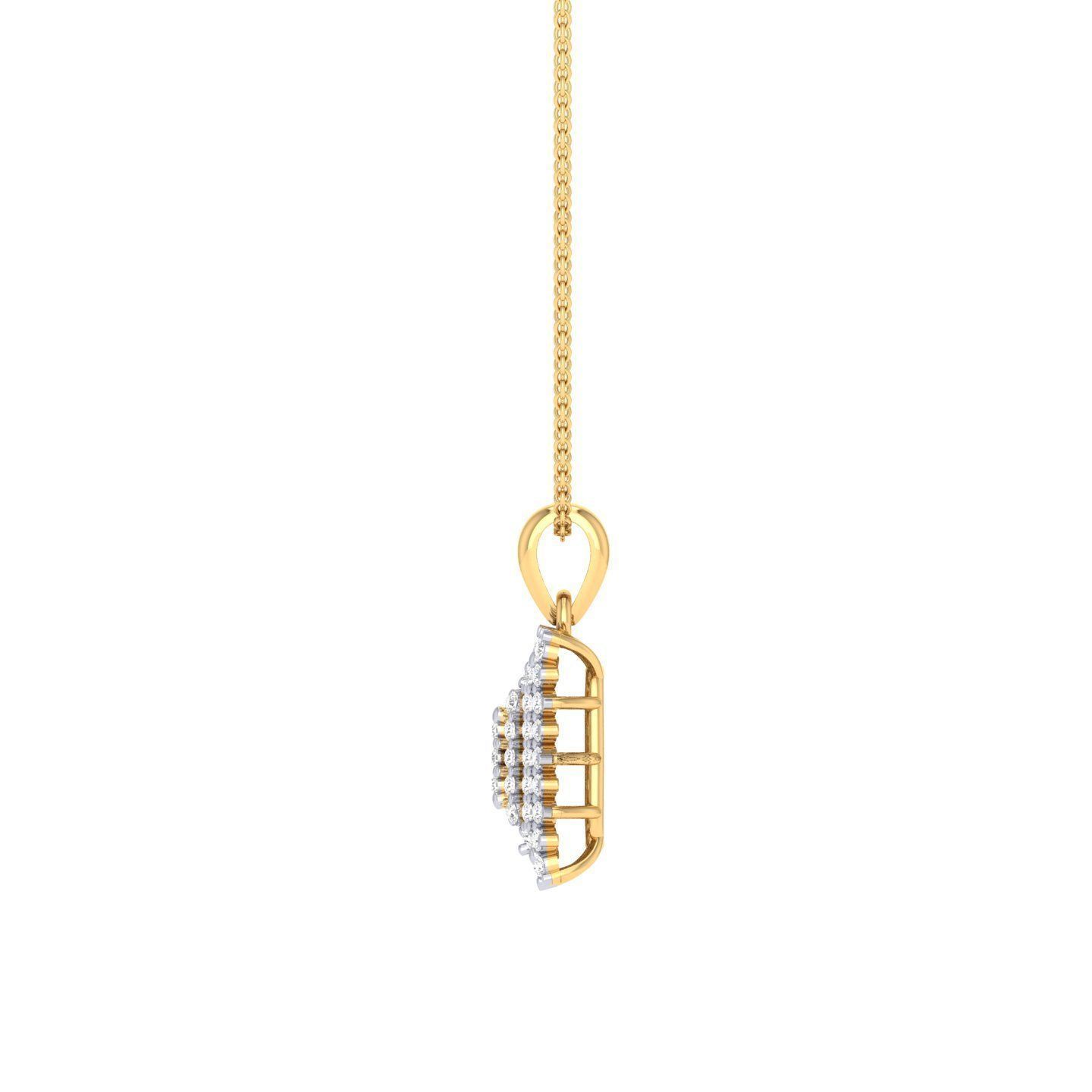 Women square pendant 3dm stl render detail 3D print model_7