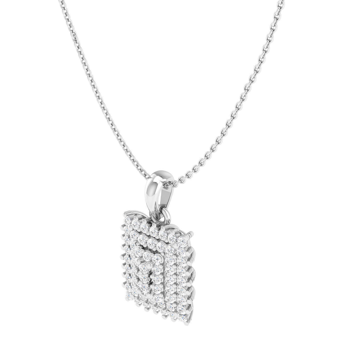 Women square pendant 3dm stl render detail 3D print model_5