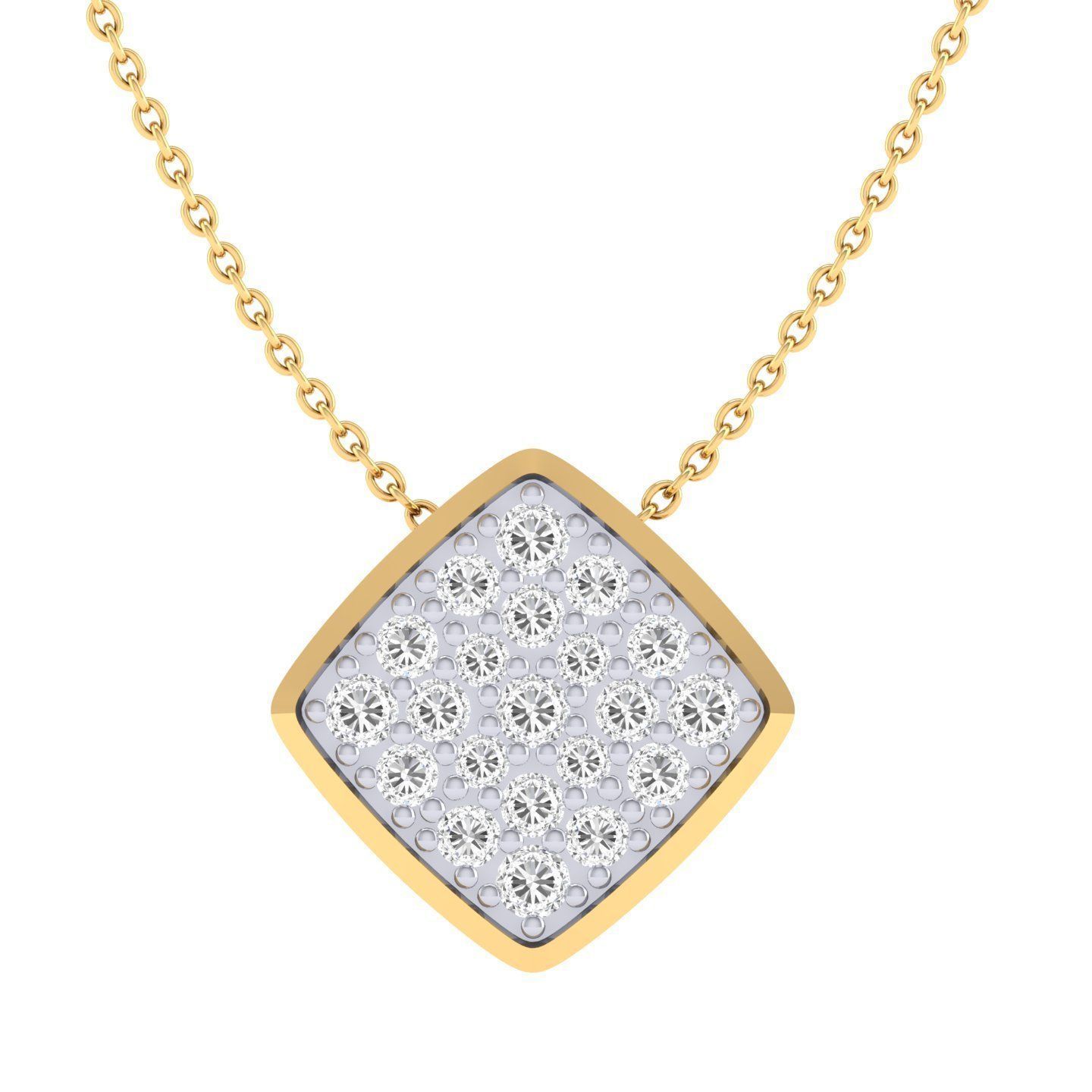 Women square pendant 3dm stl render detail 3D print model_6