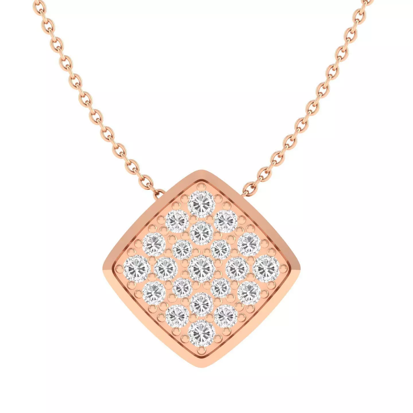Women square pendant 3dm stl render detail 3D print model_0