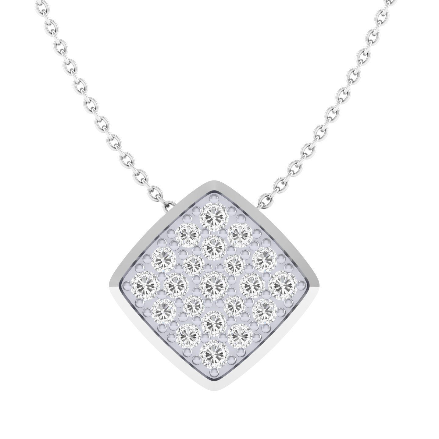 Women square pendant 3dm stl render detail 3D print model_3