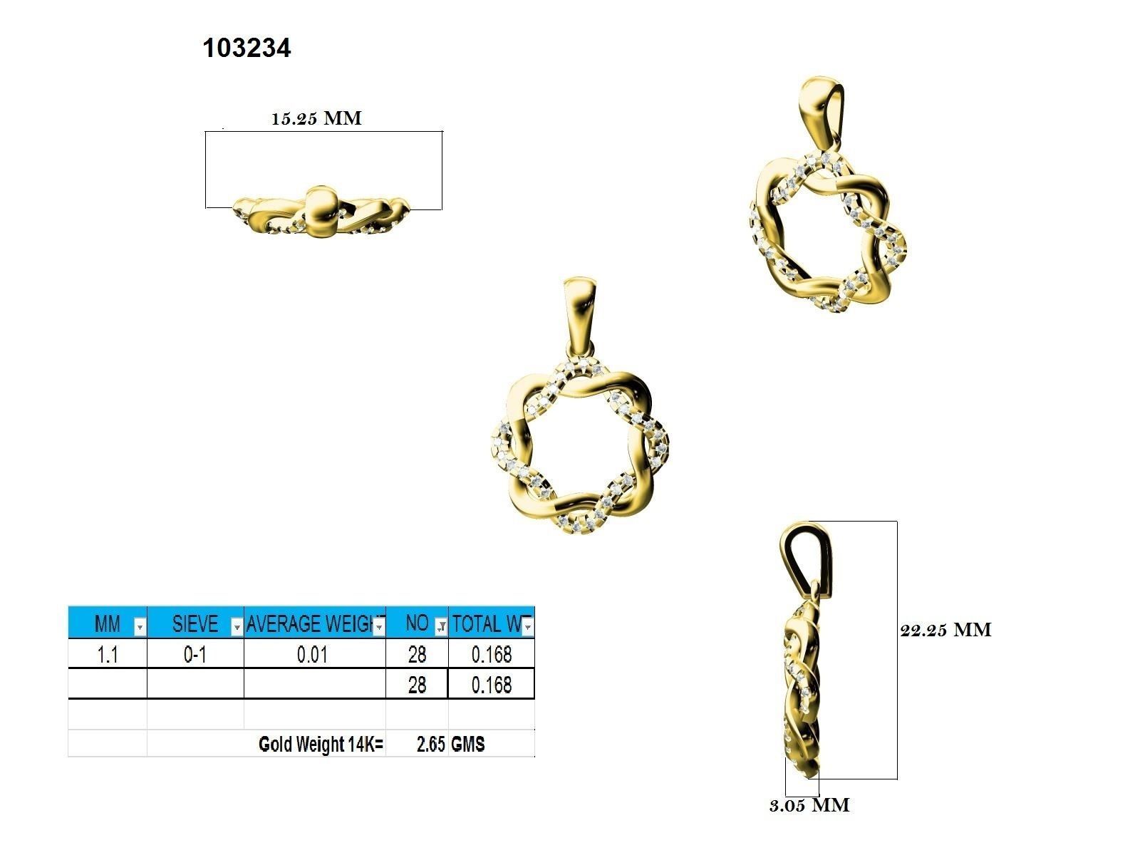 Women round pendant 3dm stl render detail 3D print model_9