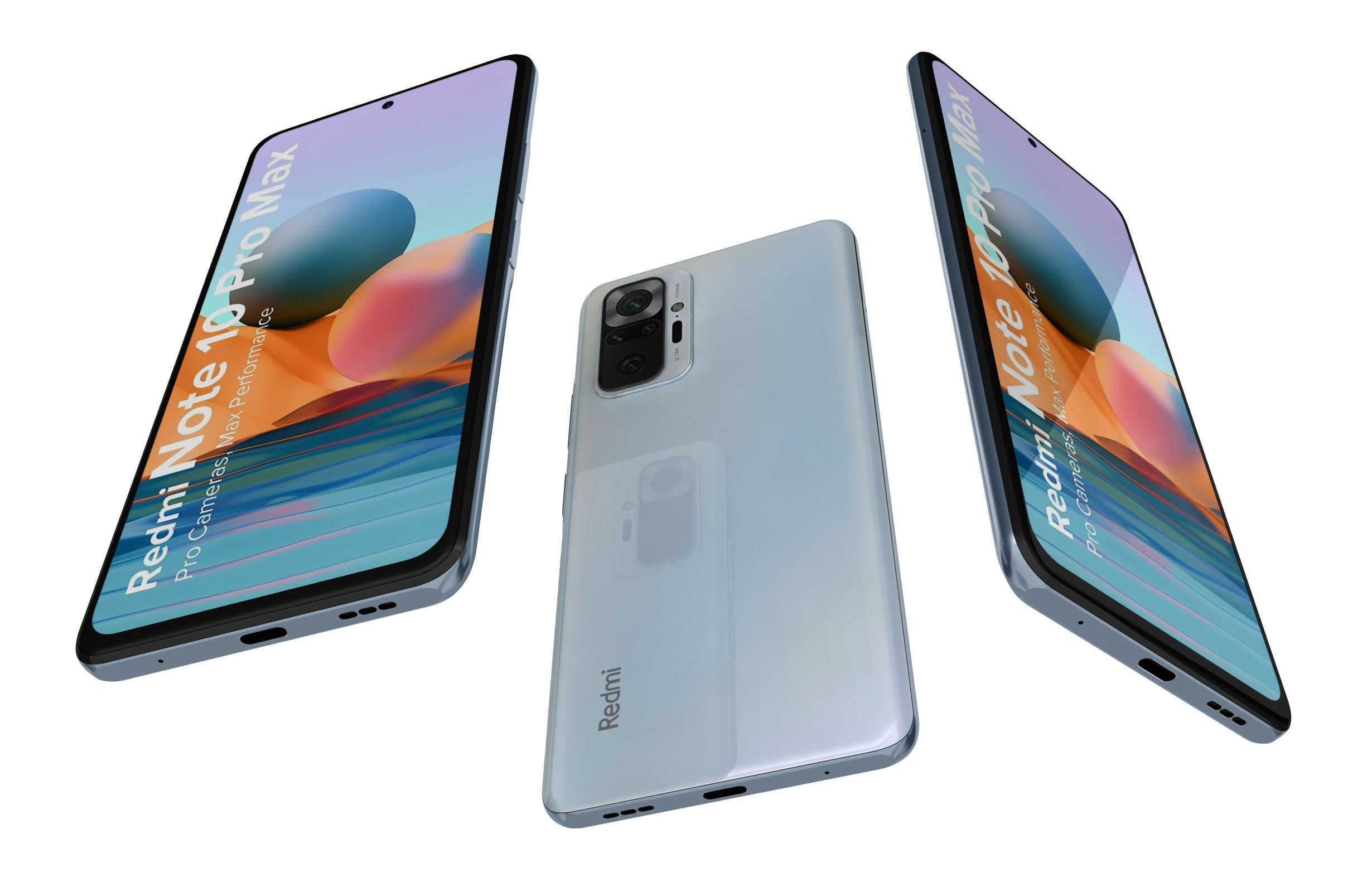 Xiaomi Redmi Note 10 Pro Max Glacial Blue 3D model_2