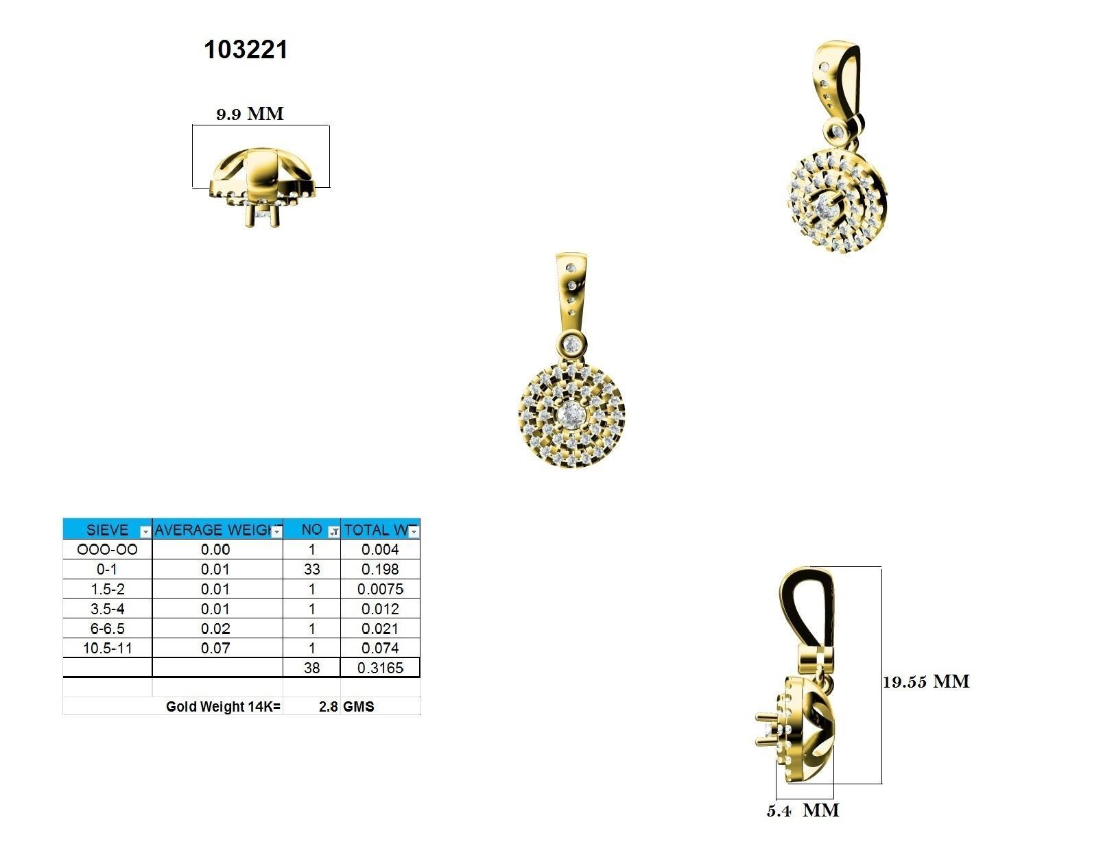 Women round pendant 3dm stl render detail 3D print model_9