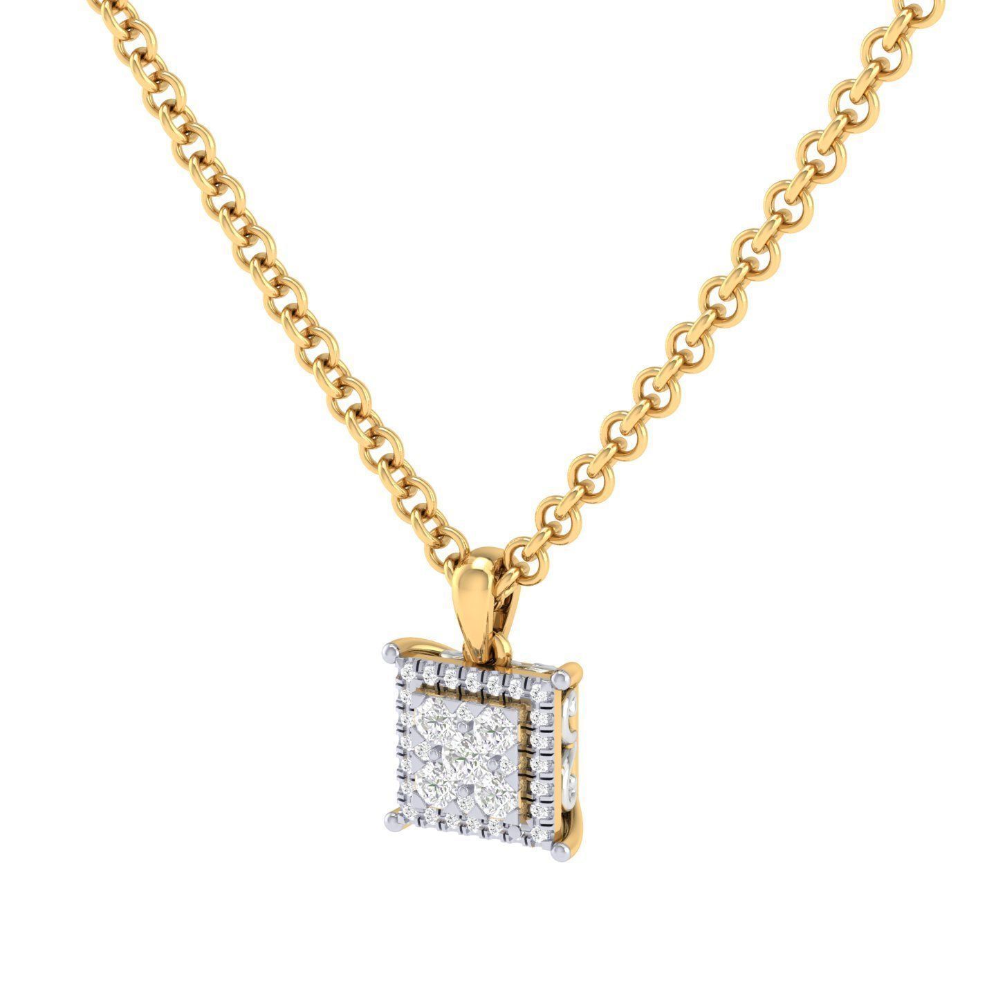 Women square pendant 3dm stl render detail 3D print model_8