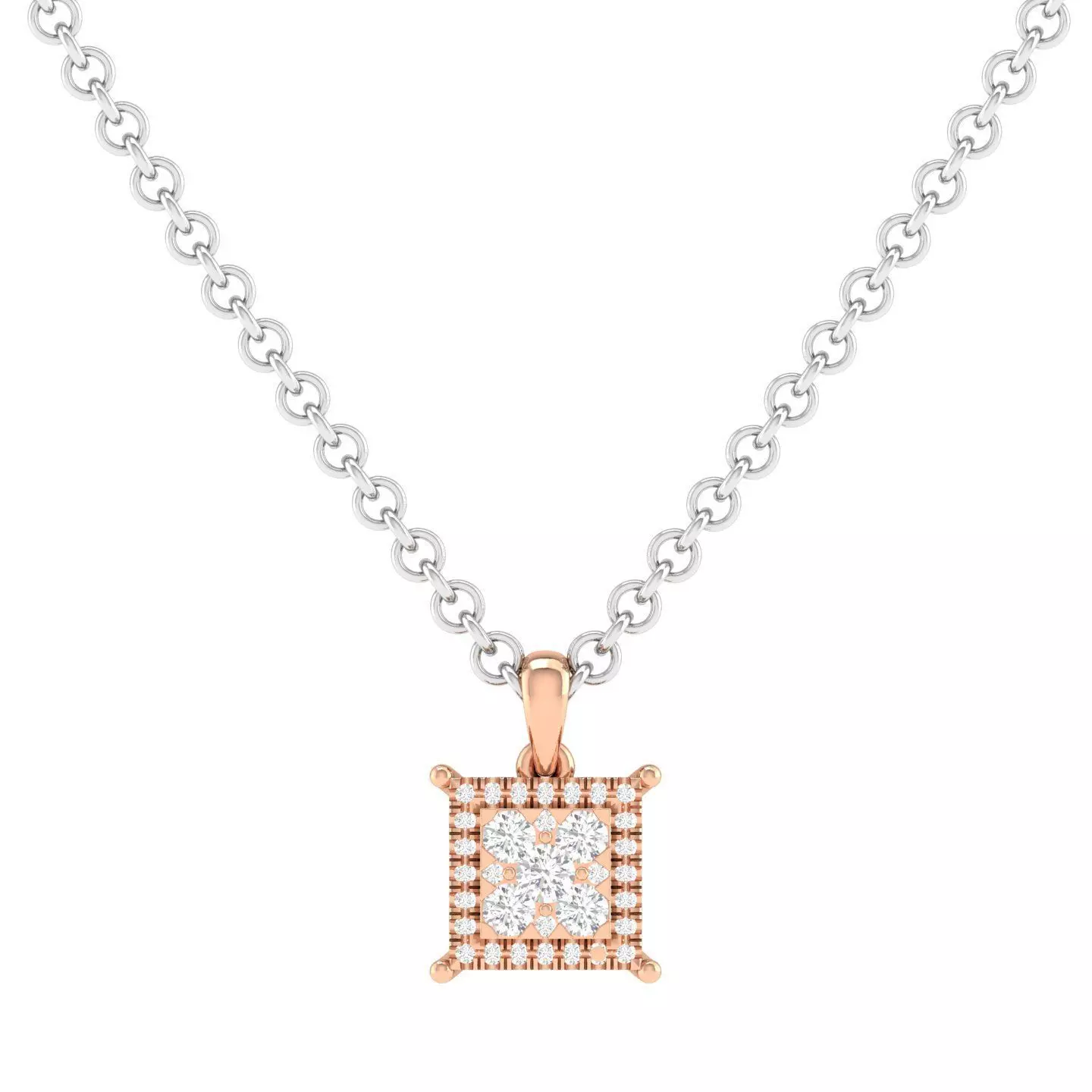 Women square pendant 3dm stl render detail 3D print model_0