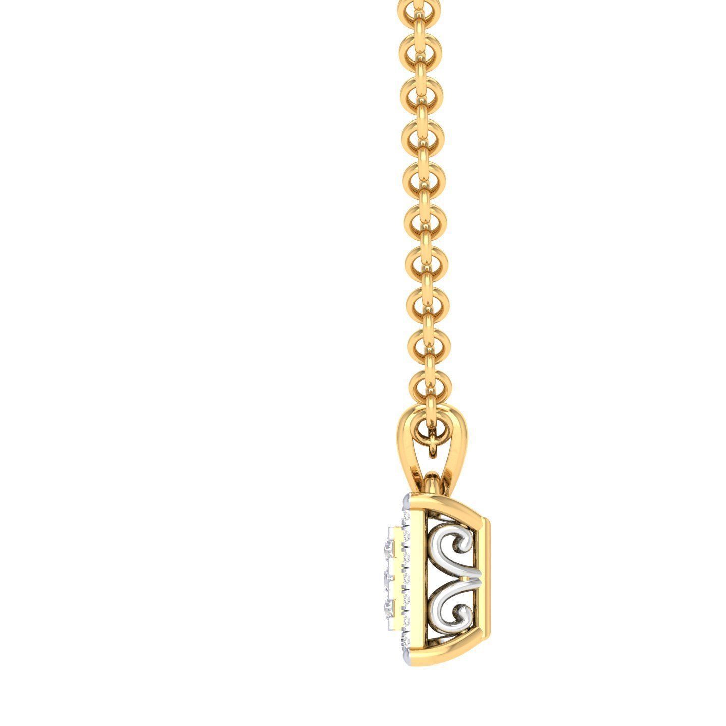Women square pendant 3dm stl render detail 3D print model_7
