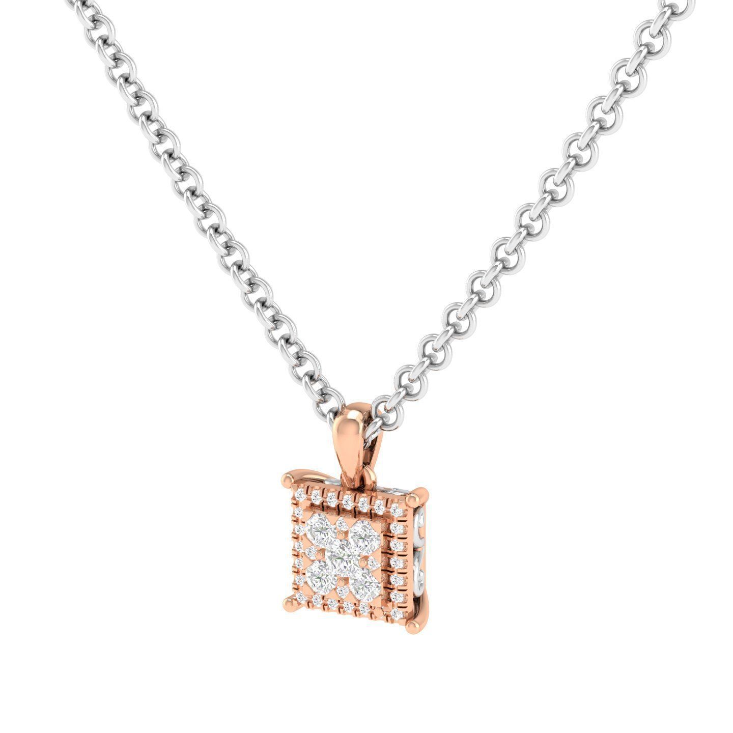 Women square pendant 3dm stl render detail 3D print model_2