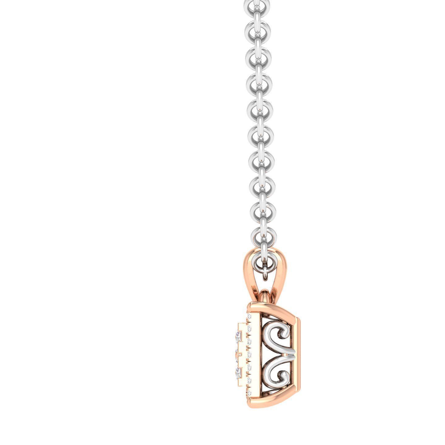 Women square pendant 3dm stl render detail 3D print model_1