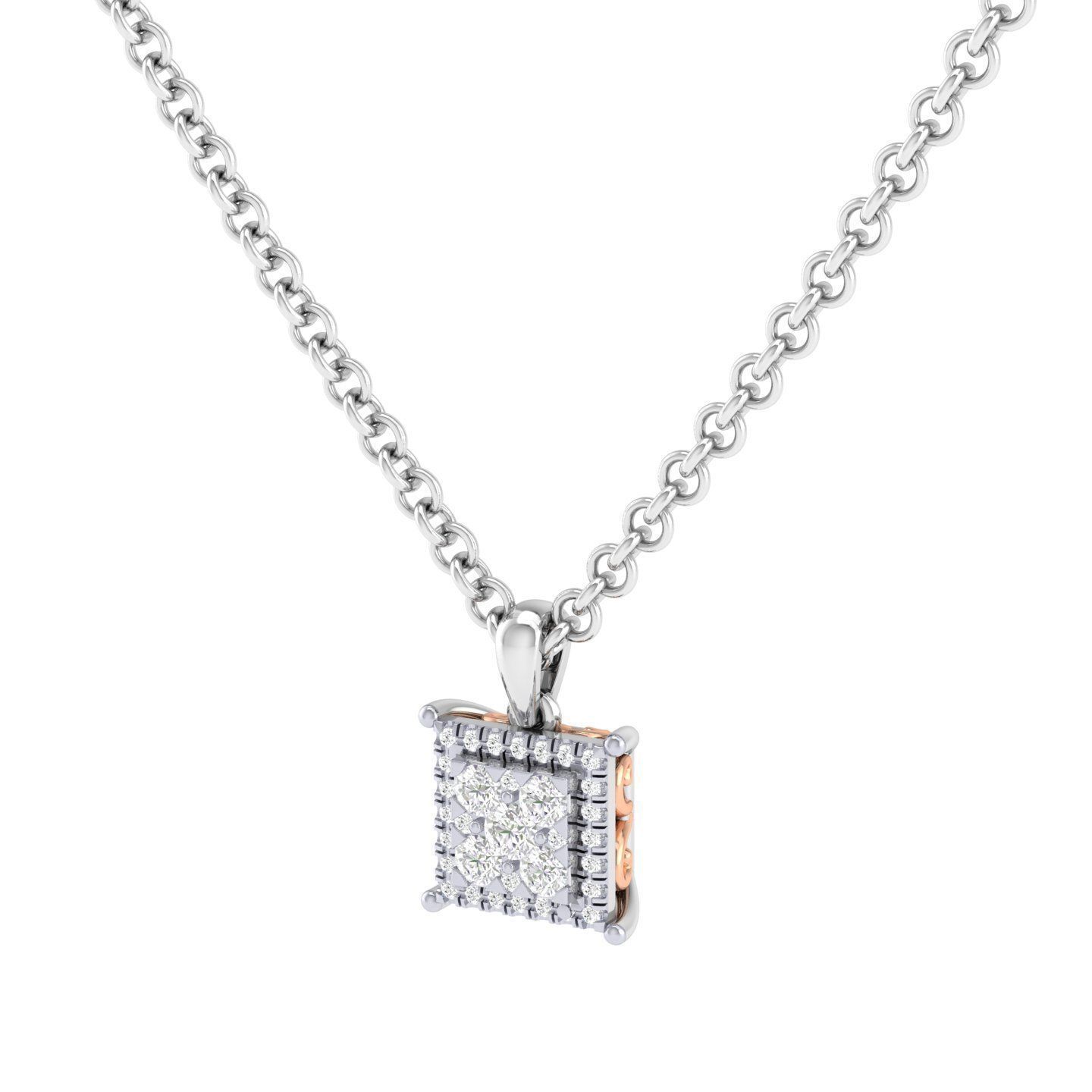 Women square pendant 3dm stl render detail 3D print model_5