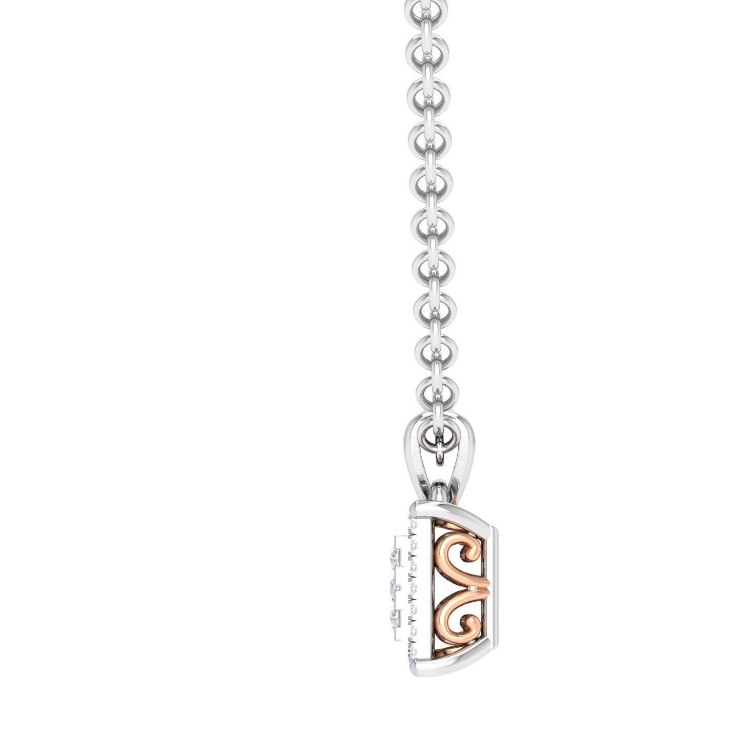 Women square pendant 3dm stl render detail 3D print model_4