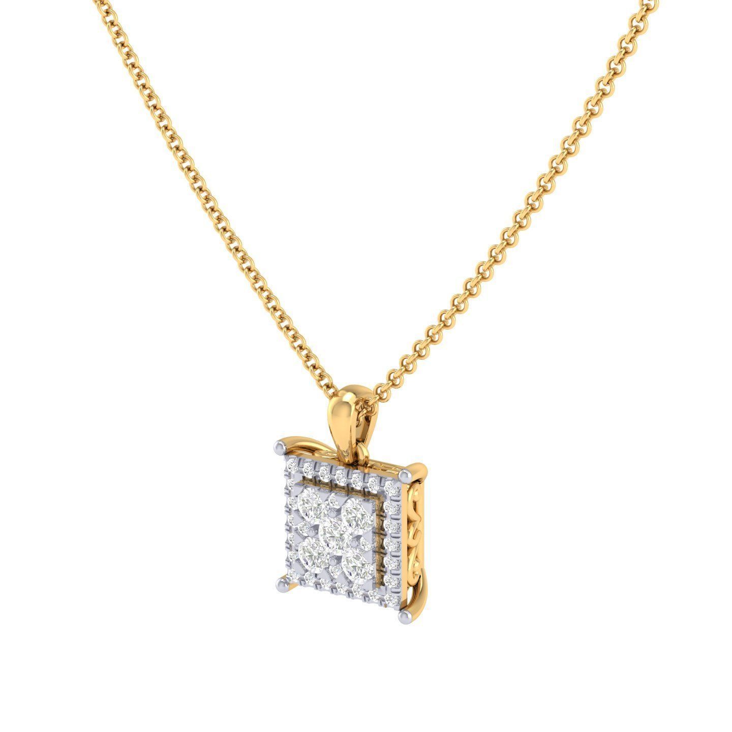 Women square pendant 3dm stl render detail 3D print model_8