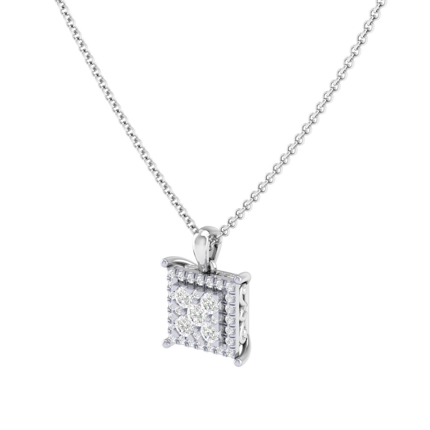 Women square pendant 3dm stl render detail 3D print model_5