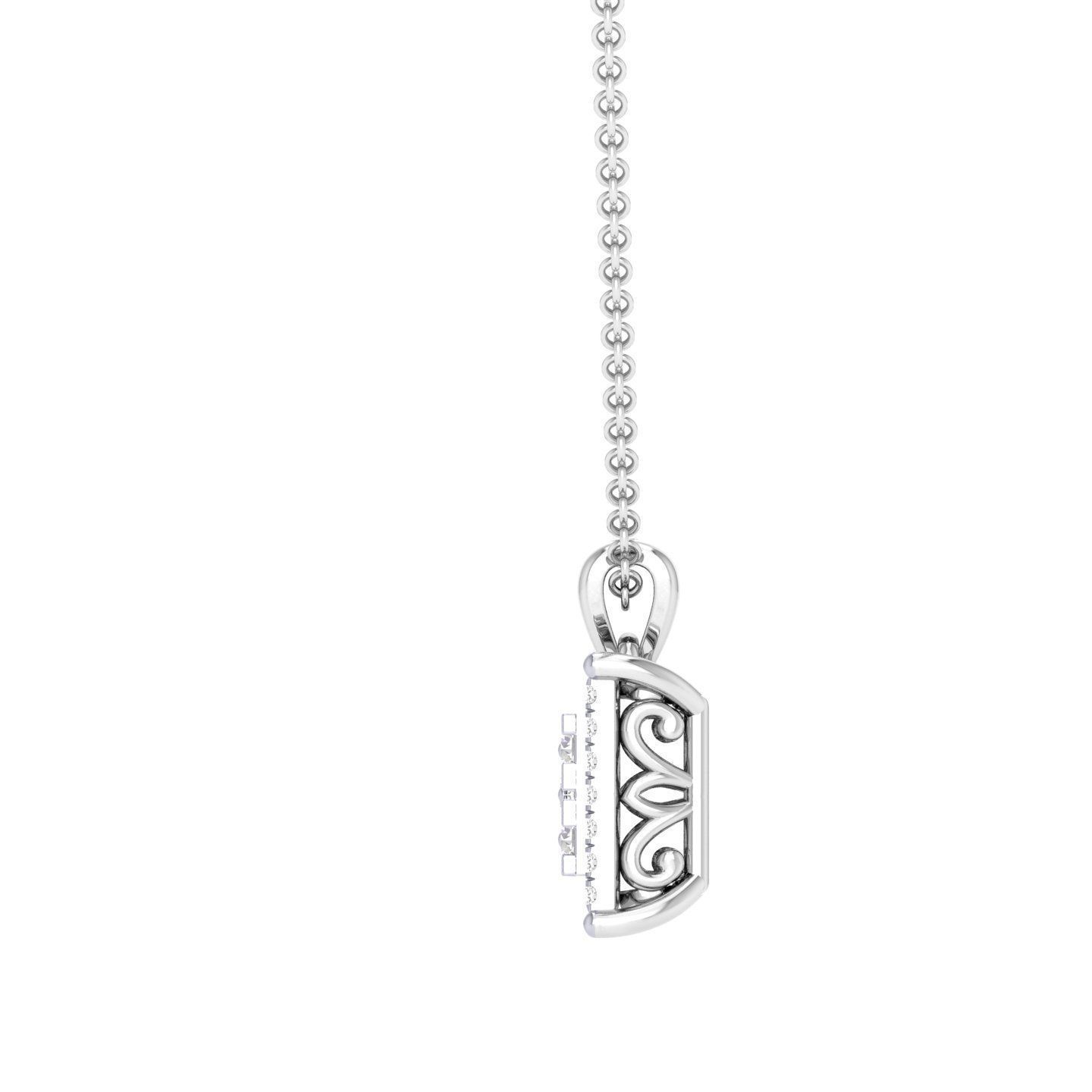 Women square pendant 3dm stl render detail 3D print model_4